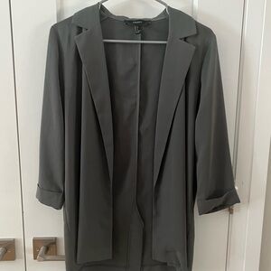 Forever 21 hunter green Blazer with Notched Lapels